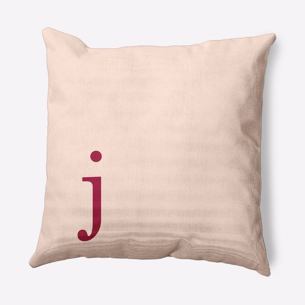Modern Monogram Indoor/Outdoor Throw Pillow-J