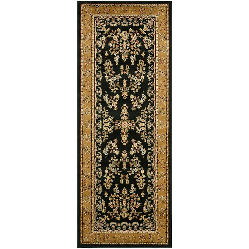 SAFAVIEH Lyndhurst Kuralay Traditional Oriental Rug - 2'3" x 12' Runner - Black/Tan - Runner