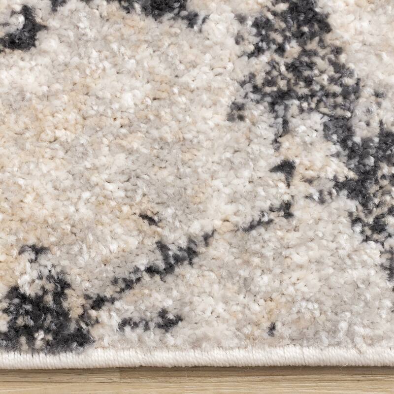 Grey Paint Splatter Abstract High-Traffic Rug