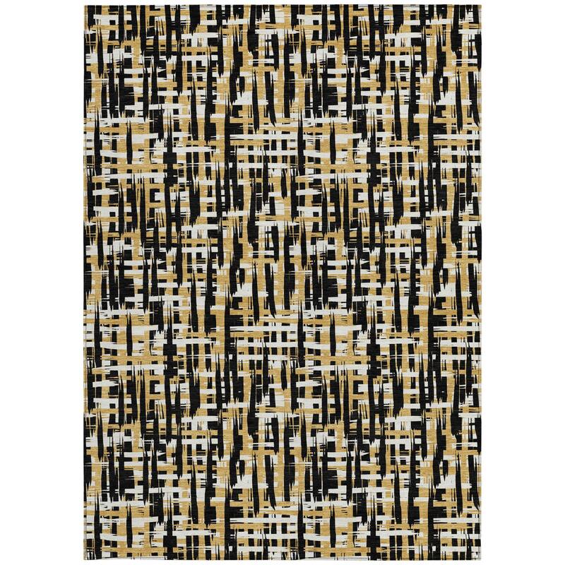 HomeRoots Abstract Transitional Rectangle Outdoor Rug