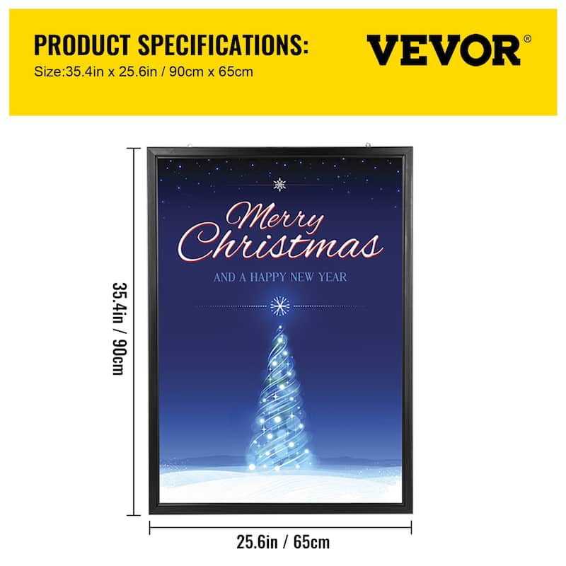 VEVOR 33X24inch LED Movie Poster Frame Slim Snap Aluminum LED Light Box ...