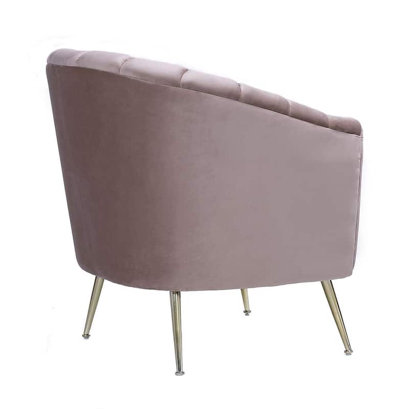 Manhattan Comfort RosemontGold Frame Velvet Accent Chair (Set of 2)