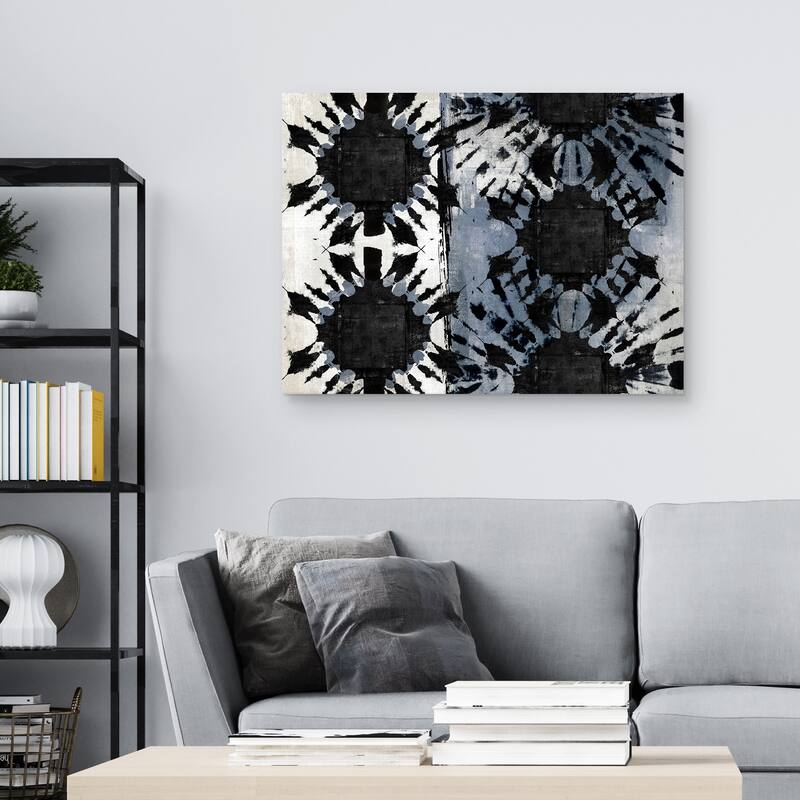 Tribal Flower Blue Horizontal by Nikki Chu Canvas Art Print