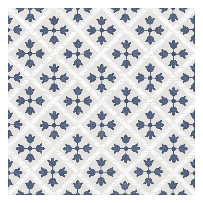 The Tile Life Etiquette 8x8 Porcelain Floor & Wall Tile - Blue - Case of 23 (8.6 Sq. ft.)