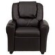 preview thumbnail 86 of 189, Contemporary Kids Recliner with Cup Holder and Headrest - 24"W x 21.5" - 36.5"D x 27"H