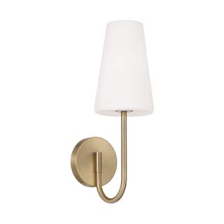 5.75" W x 17.25" H 1-Light Armed Sconce with Tapered Soft White Glass - 5.75"W x 17.25"H x 8.25"E