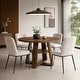 preview thumbnail 29 of 28, Farmhouse 43" Round Dining Table with Sturdy Wooden Pedestal, Built-in Storage Shelf