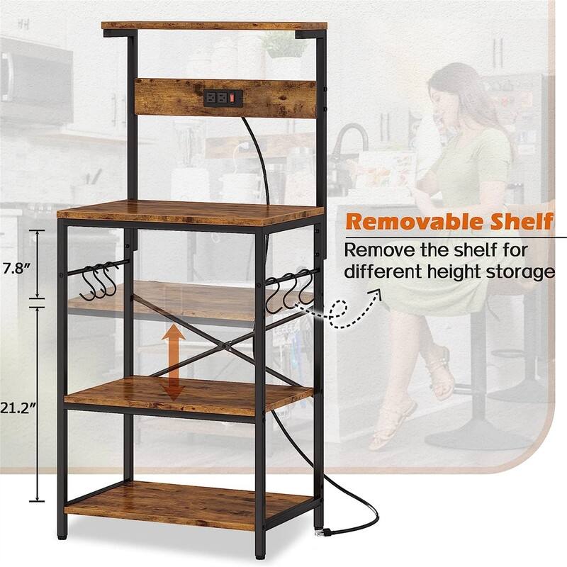 Kitchen Bakers Rack - 16.5"D x 23.6"W x 50.6"H