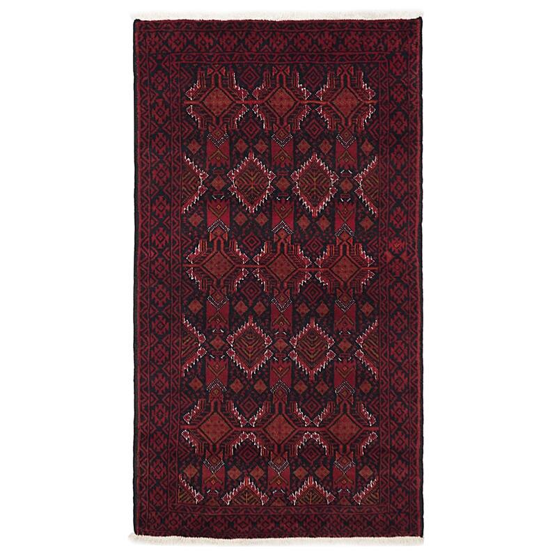 ECARPETGALLERY Hand-knotted Teimani Black, Red Wool Rug - 3'3 x 6'2