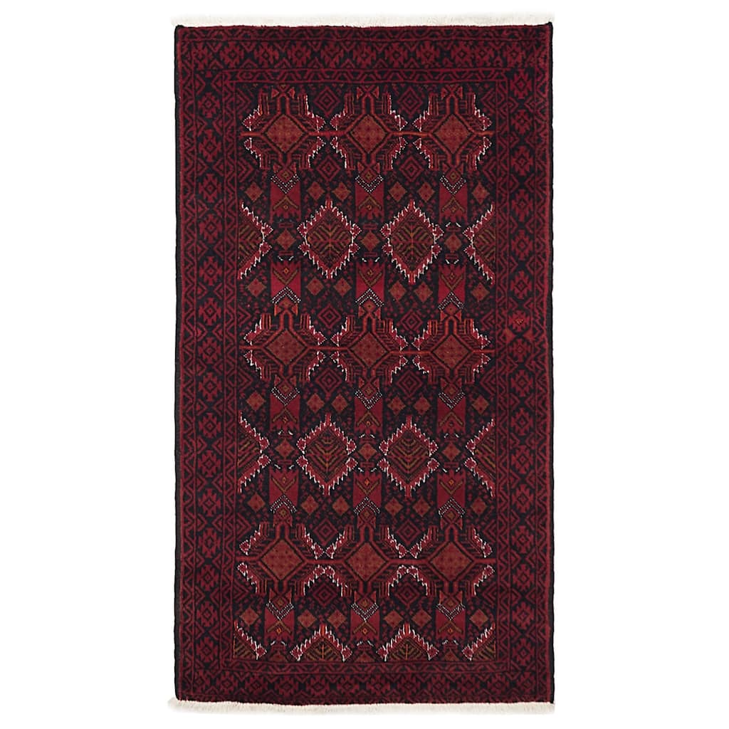 ECARPETGALLERY Hand-knotted Teimani Black, Red Wool Rug - 3'3 x 6'2