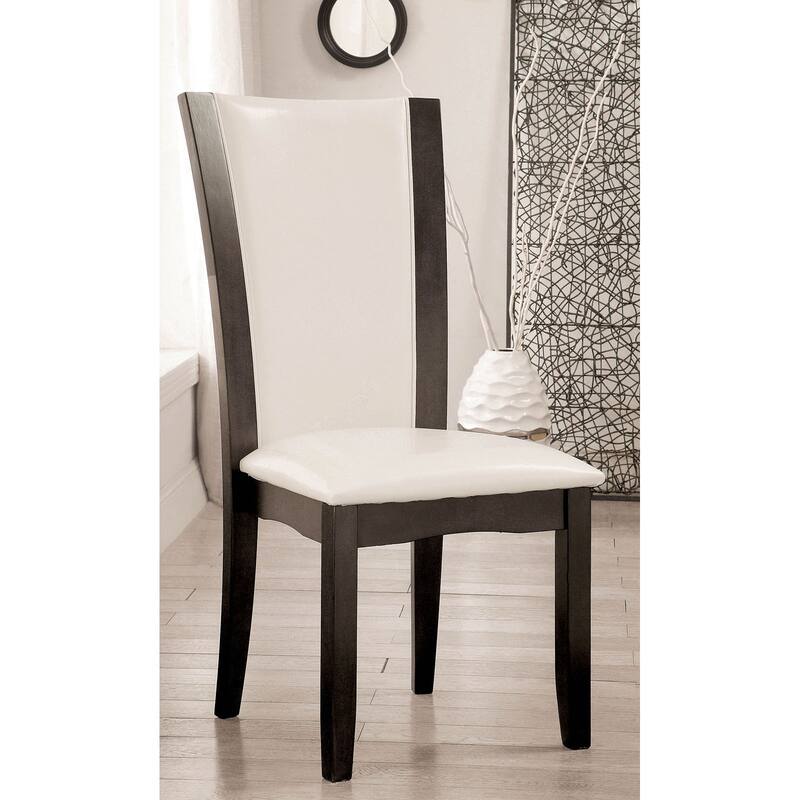 Set of 2 Contemporary Leatherette Dining Chairs