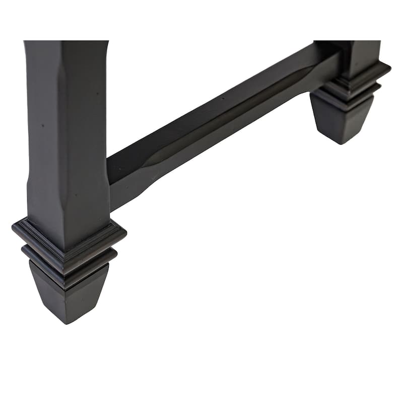 Traditional Wood Dining Table Bench, Kitchen seat, Fully Assembled, Black