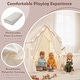 preview thumbnail 17 of 28, Gymax Kids Play Tent w/Playpen Yard Door Curtains Windows Star Lights
