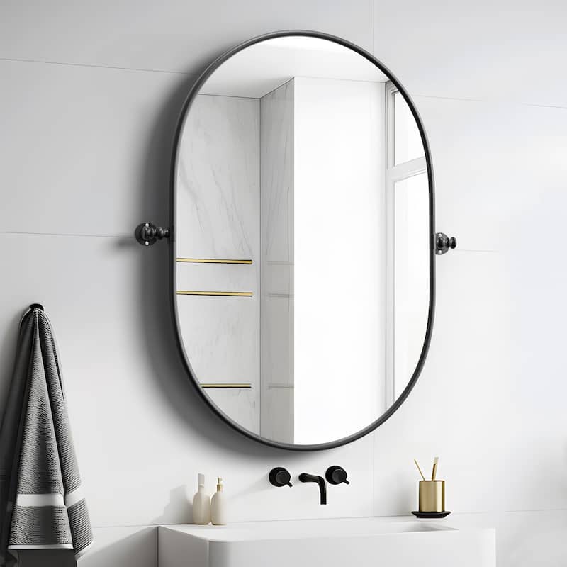 Iron Frame Arc-shaped Wall Mirror Accent Mirror(Set Of 2) - 32*23