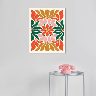 Wynwood Studio Canvas Floral and Botanical Plain Poinsettias Style Gold Modern & Contemporary Wall Art Canvas Print