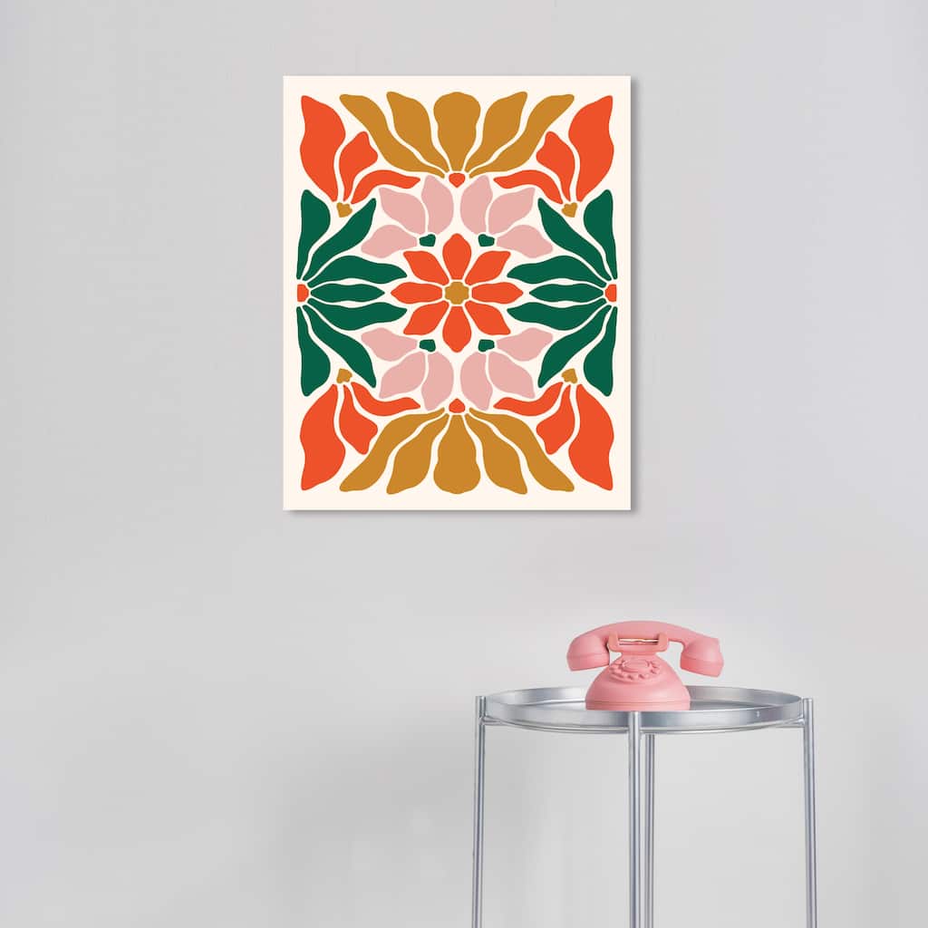 Wynwood Studio Canvas Floral and Botanical Plain Poinsettias Style Gold Modern & Contemporary Wall Art Canvas Print