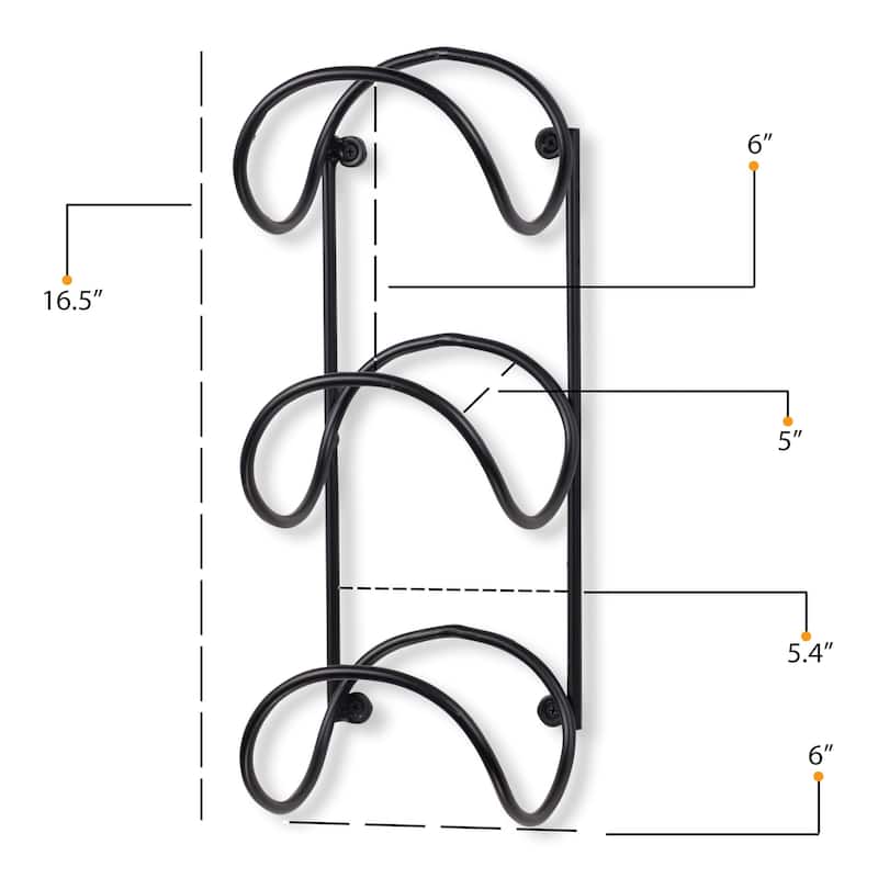 Wallniture Moduwine Wall Mount Towel Rack for Bathroom Wall Decor, Round Shape, 3 Sectional (Set of 2)