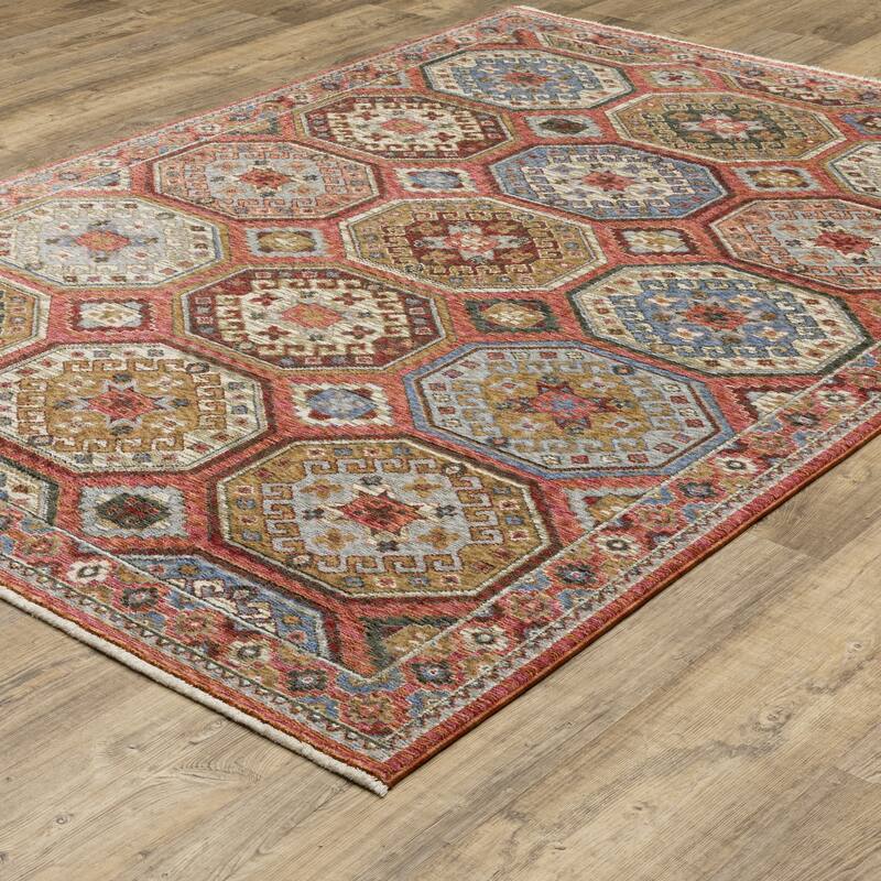 Style Haven Henretta Panel Medallion Fringe Edge Area Rug
