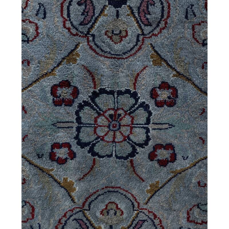 Overdyed One-of-a-Kind Hand-Knotted Round Area Rug - Gray - 8' 0" x 8' 1"
