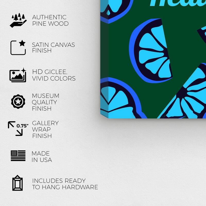 Wynwood Studio Canvas Typography and Quotes Health is a Treasure Orange and Modern & Contemporary Wall Art Canvas Print