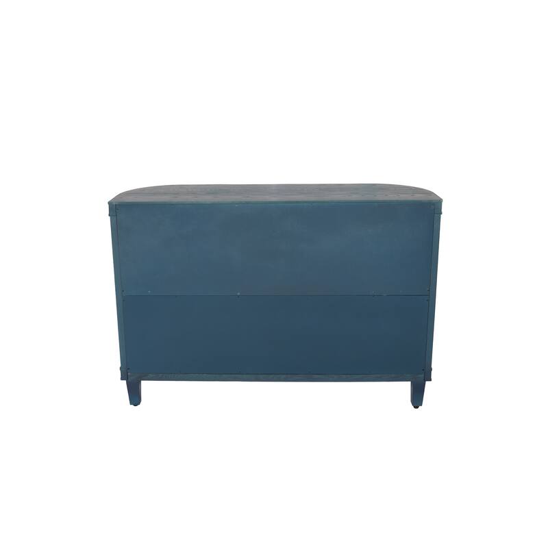 Buffet Sideboard Cabinet with Curvy Edge, Freestanding Wooden Storage Cabinet, Fluted Accent Cabinet with Sliding Door