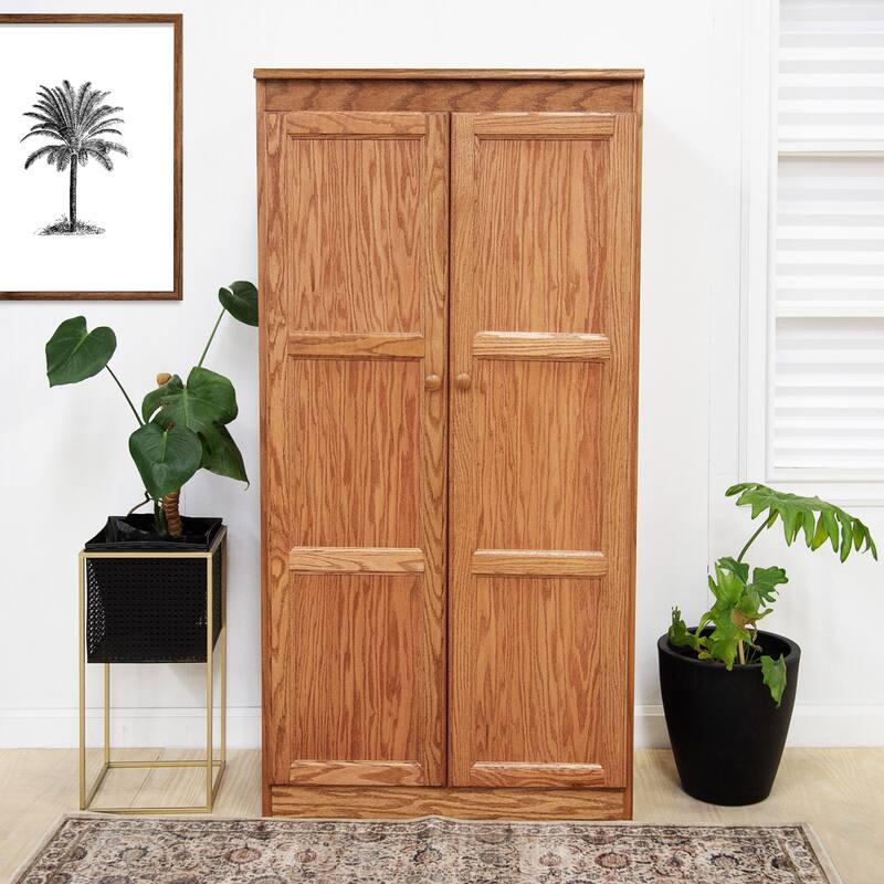 Concepts in Wood Storage Cabinet, 60 inch with 4 Shelve - Oak