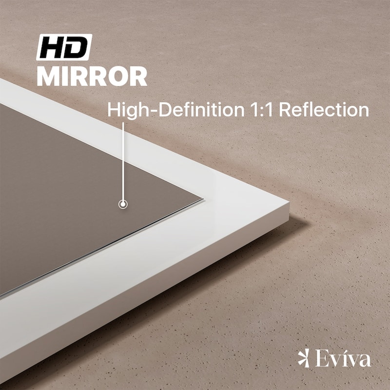Eviva Sun 60" x 30" Rectangular White Wooden Framed Mirror