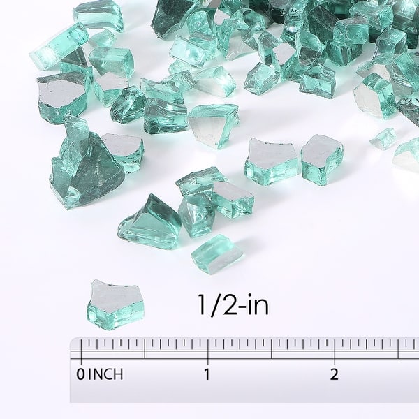10 lbs. 1/2-in Radiant Jade Green Reflective Tempered Fire Glass for Gas Fire Pit - 1/2"