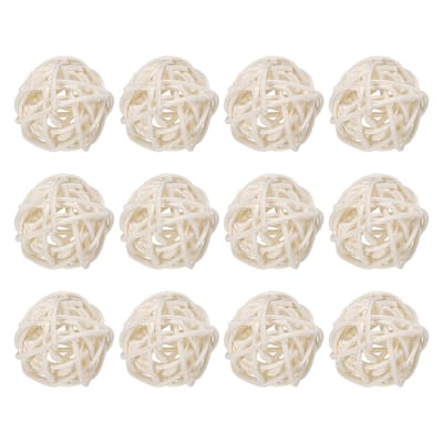 12 Pcs Wicker Rattan Balls 1.2In for Vase Fillers Party Decorative