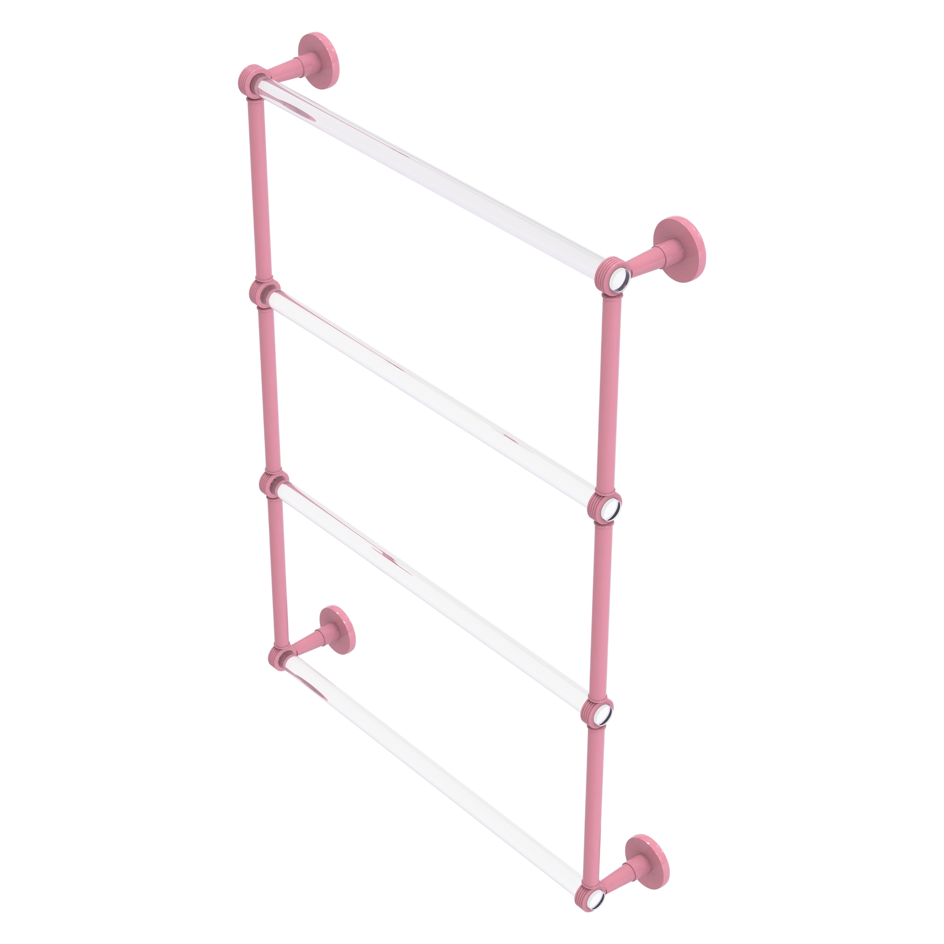 Allied Brass Clearview Collection 4 Tier 24 Inch Ladder Towel Bar with Grooved Accents