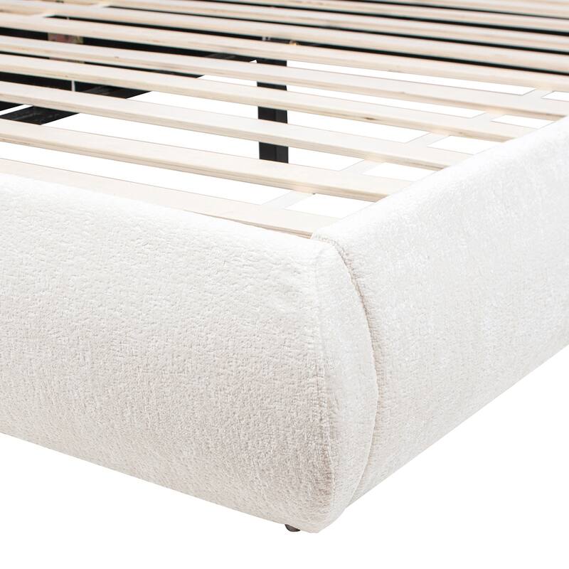 Archie Mid-Century Modern Velvet Upholstered Arched Platform Bed