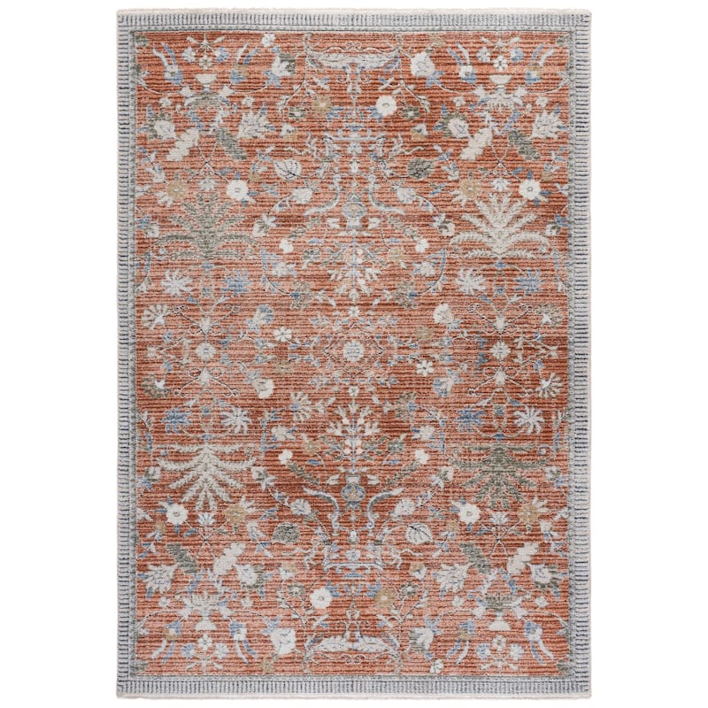 SAFAVIEH Grove Mall Floral Rug - Rust/Blue - 4' x 6'