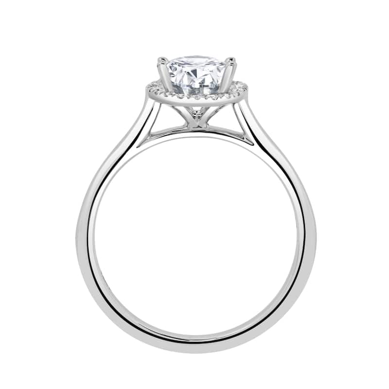 Auriya 14k-White Gold Lab Grown Oval-Halo Diamond Engagement Ring 1.00ct. tw. (E-F VS)