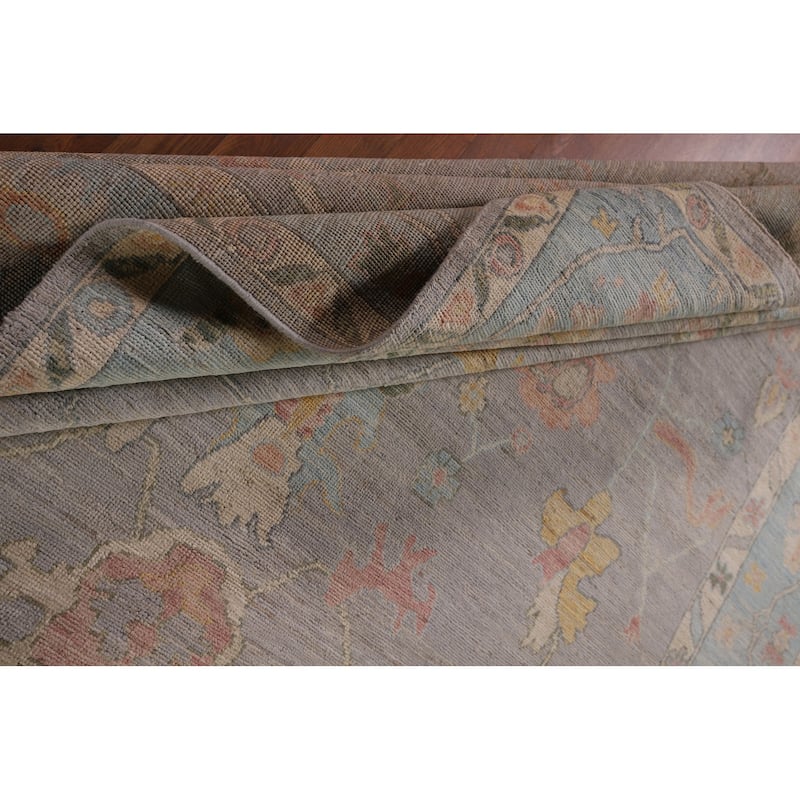 Oushak Turkish Area Rug Vegetable Dye Hand-Knotted Wool Carpet - 8'0" x 10'0"
