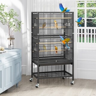 52 inches Bird Cage, Parakeet Cage for Parrot, Cockatiel, Flight cage ...