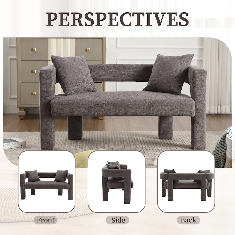 Roomfitters Chenille Loveseat Sofa, Upholstered 2-Seater Accent Couch for Living Room, Bedroom or Lounge Area