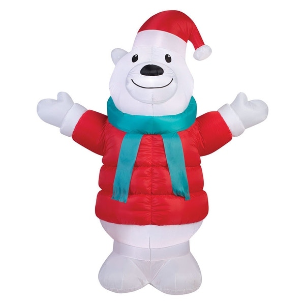 santa on polar bear inflatable