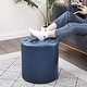 preview thumbnail 45 of 60, Adeco Round Ottoman Upholstered Tufted Faux Leather Footrest