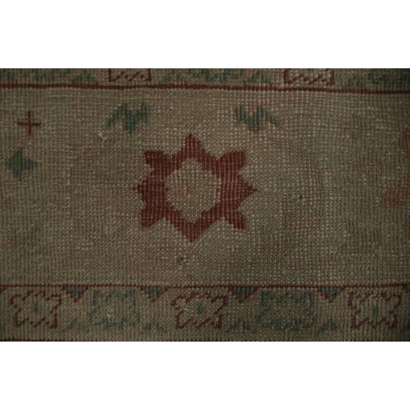 Hand Knotted Oriental 100% Wool Carpet Traditional Geometric Red Ziegler Area Rug - 9' 5'' X 6' 10''