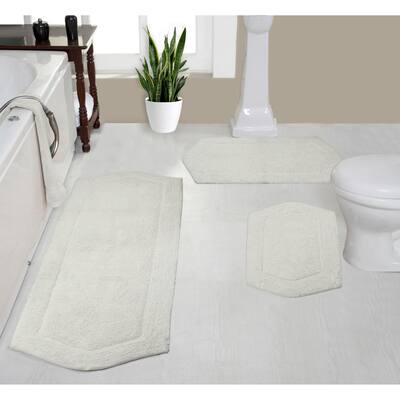Home Weavers Waterford Collection Genuine Absorbent Cotton 3-piece Bath Rug Set 17"x24", 21"x34", 22"x60"