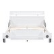 preview thumbnail 5 of 7, White Full Size Pine Wood Car Platform Bed, Storage Shelves, Safety Rails, Unique Design