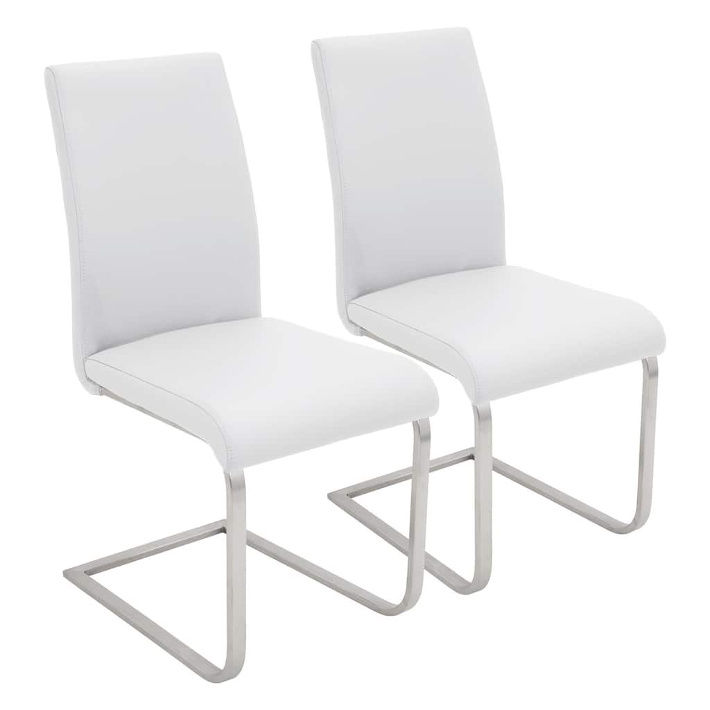 set of 2 white foster contemporary dining chair 38.5"