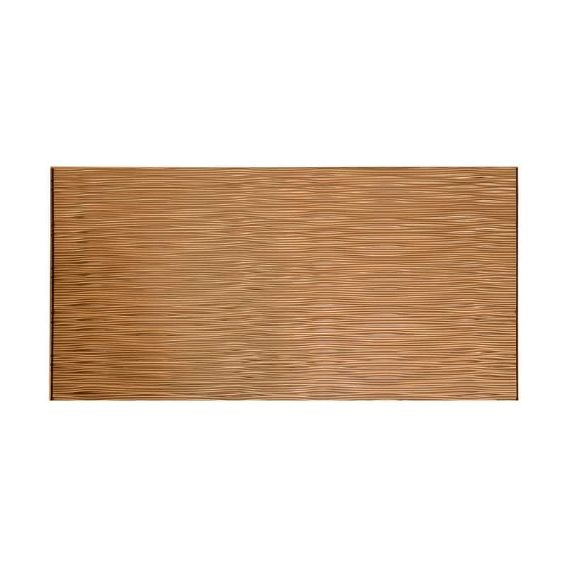 FASÄDE Waves Horizontal 4-foot x 8-foot PVC Wall Panel in Polished Copper - 4 x 8
