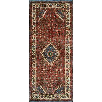 Fine Vintage Distressed Zar Rust/Blue Runner - 3'1" x 6'10"