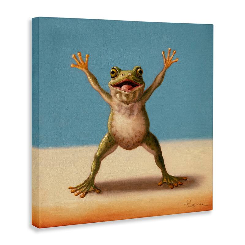 Stupell Motivational Exercise Frog Canvas Wall Art Design By Lucia Heffernan