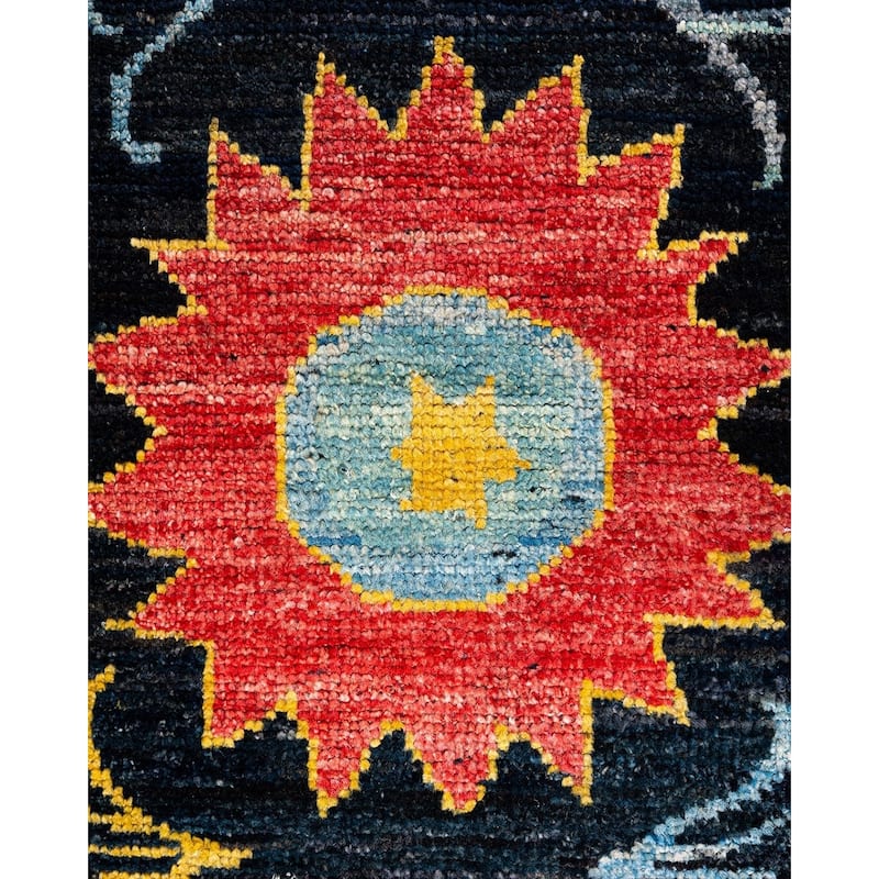 Contemporary Overdyed Wool Hand Knotted Square Area Rug - 4' 10" x 5' 0"