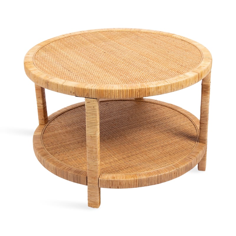 Kate and Laurel Rafina Rattan Round Coffee Table - 28x28x18 - 28x28x18 - Natural
