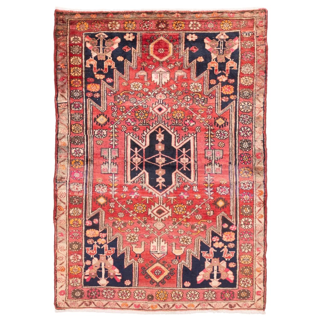 ECARPETGALLERY Hand-knotted Anadol Red Wool Rug - 4'2 x 5'11