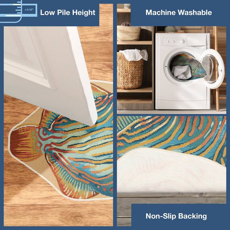 Liora Manne Esencia Triggerfish Indoor/Outdoor Mat Multi 3'3" x 1'9" SHAPED - 3'3" x 1'9" SHAPED