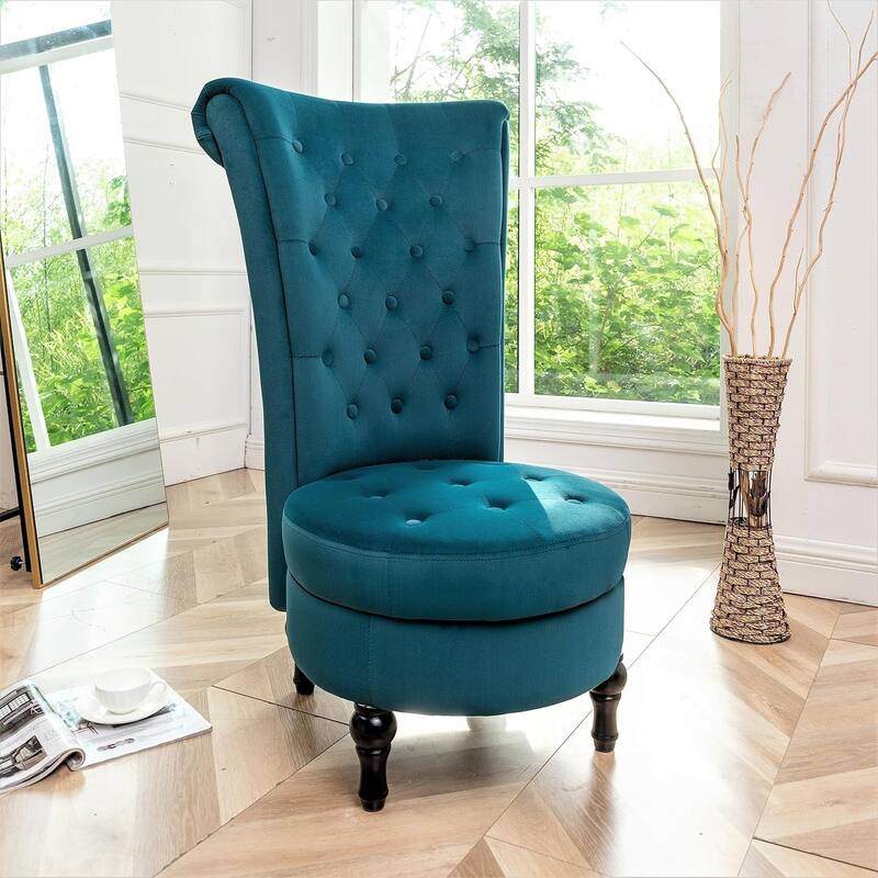 Gosser 20" Wide Velvet High Back Vanity Chair